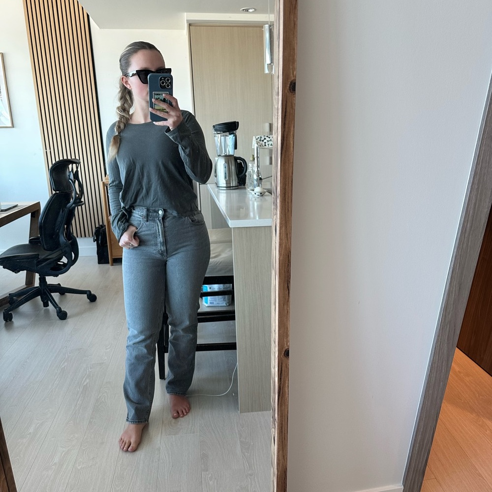 Abercrombie curve love Gray High-Waisted Jeans